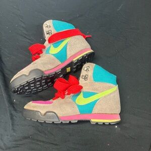 Nike High-Top Sneakers in Teal, Lime & Red